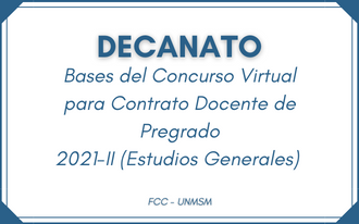 Bases del Concurso Virtual para Contrato Docente de Pregrado, Semestre Académico 2021-II (Estudios Generales)