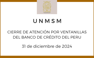 CIERRE DE ATENCIÓN POR VENTANILLAS DEL BANCO DE CRÉDITO DEL PERU 31-12-2024